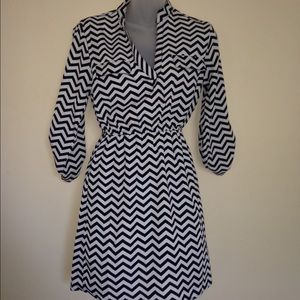 Black and white chevron dress