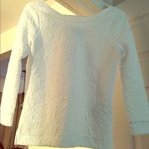 Banana Republic Quilted 3/4 Sleeve Sweater