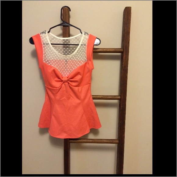Orange peplum top