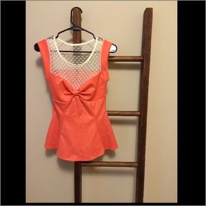 Orange peplum top