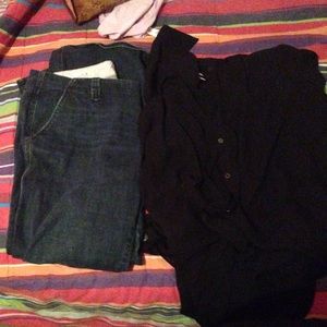 Gap jeans & hi low shirt