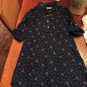 Jach's Girlfriend: Blue anchor shirt dress
