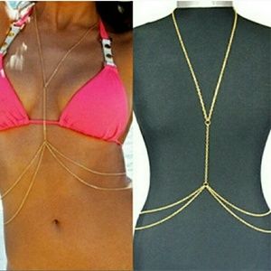 Gold Crossover Body Chain