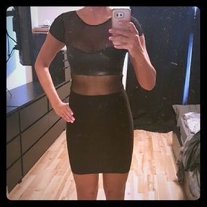 Black BEBE mesh dress