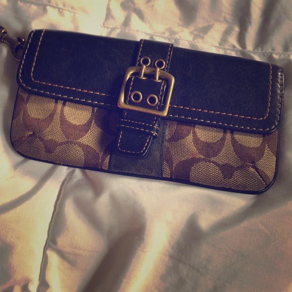Coach blue wristlet