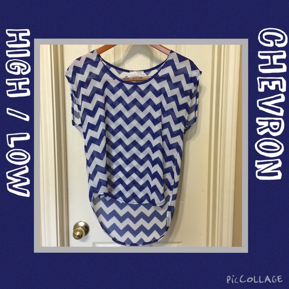 Sheer Royal Blue Chevron Top