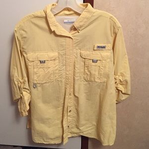 PFG Columbia Fishing Shirt. Yellow