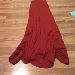 red maxi skirt
