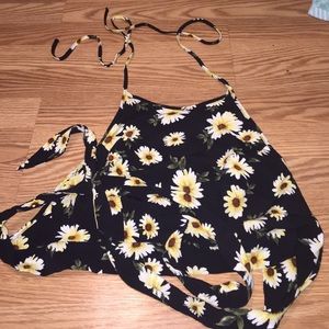 tie sunflower crop top