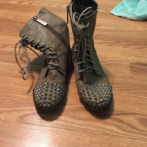 studded beige boots