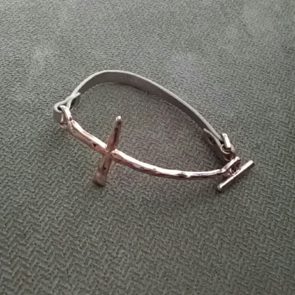 Rose gold cross bracelet