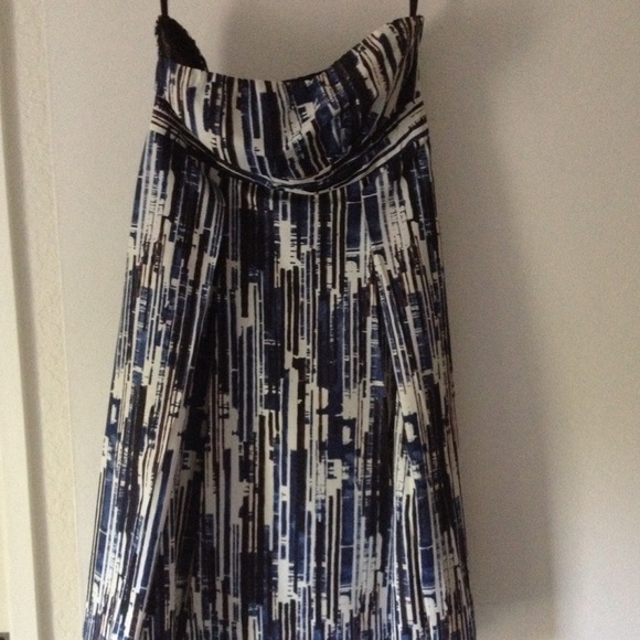 Strapless empire waist dress.