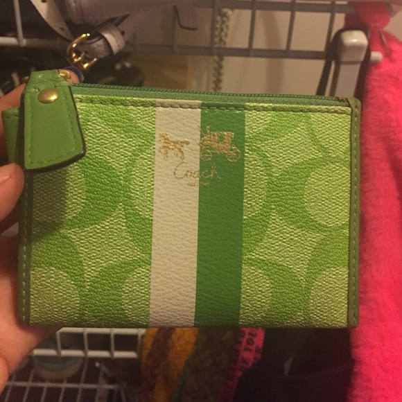 Small green coach wallet