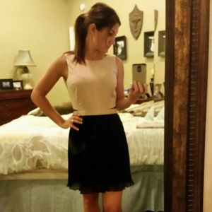 Tan and black classy dress