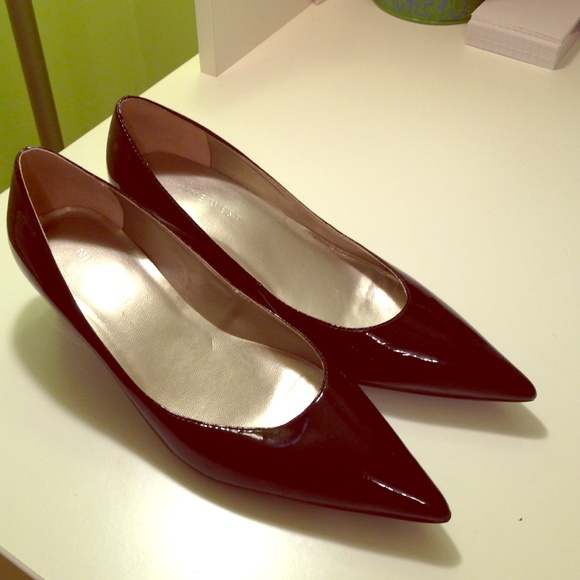 Black patten leather work shoes