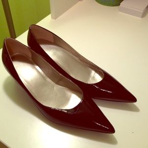 Black patten leather work shoes