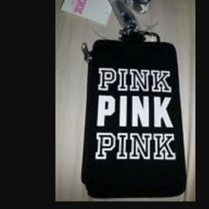 PINK New Student ID holder lanyard in black