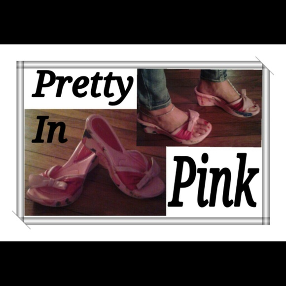 Pink Wedge Flip Flops
