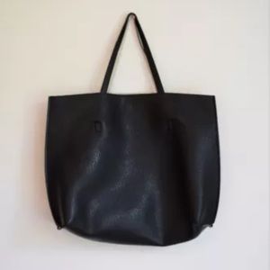 Black tote Street Level Vegan Leather Tote
