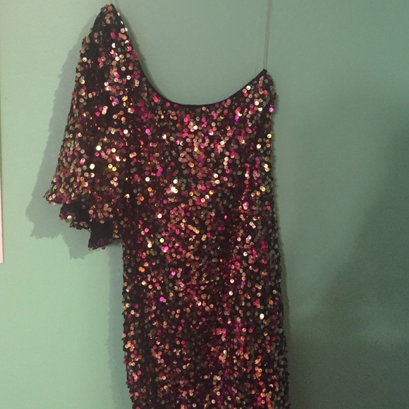 Off the shoulder sequence dress