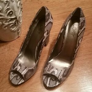 Loft Snakeskin Peeptoe