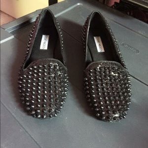 Steve Madden black spiked loafers