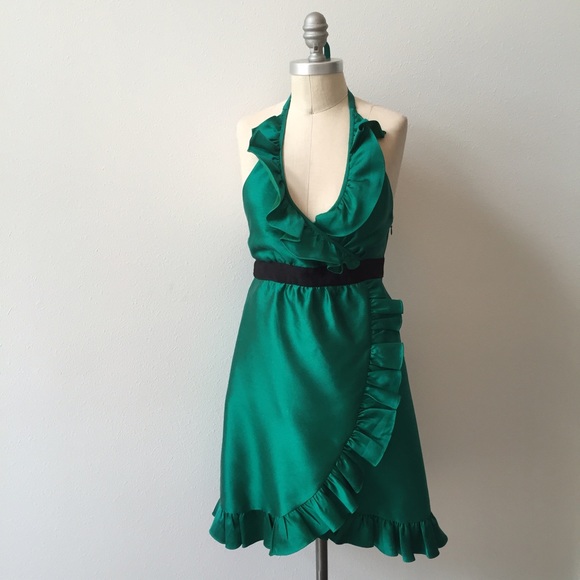 Tibi Dresses & Skirts - Tibi Emerald Green Ruffle Party Dress