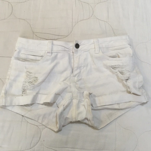 White denim shorts