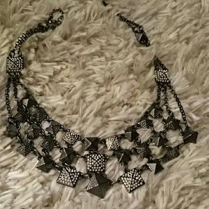 Square stud necklace