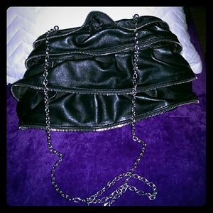 BcBg generation black zipper detail handbag