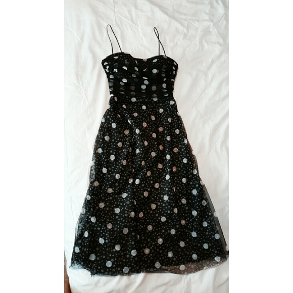 Black Polka Dot Prom Dress