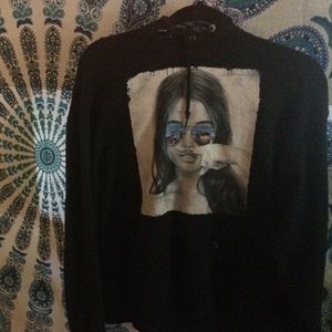 Mustache girl hoodie