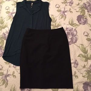 Worthington knee-length black skirt, size 10