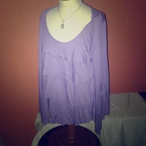 Ruffle purple long sleeve shirt