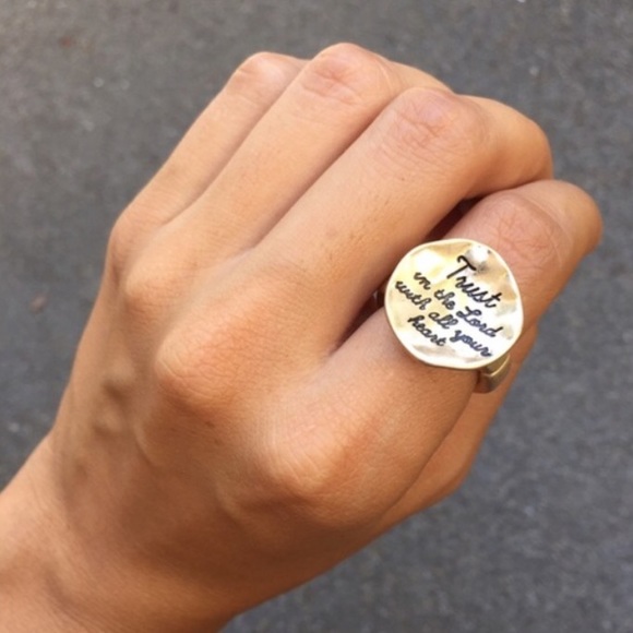 Trust In The Lord Gold Ring - Picture 3 of 3