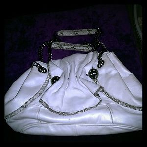 Betsey Johnson white leather handbag