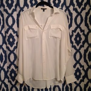Express oversized white button up