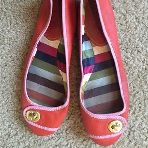 Pink & orange Coach flats