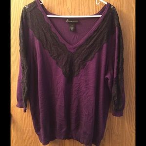 Lane Bryant Lace Accent Sweater