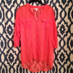 Candie's pink button up blouse size S