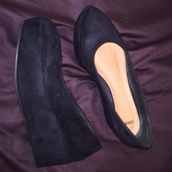 asos vera black flatforms / platforms, size 8/8.5