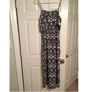 Navy/ White Women's tribal dress