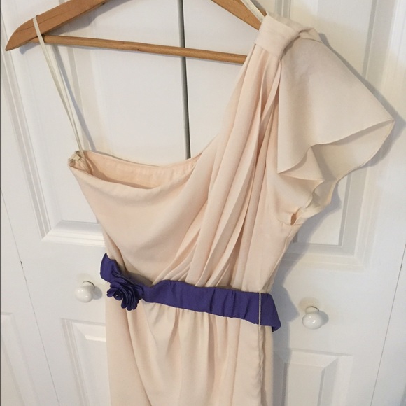 MM Couture | Romantic One-Shoulder Cream Dress