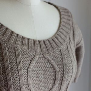 Brown Cable Knit Sweater