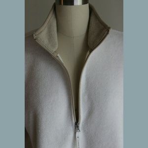 White Fleece Pullover Jacket