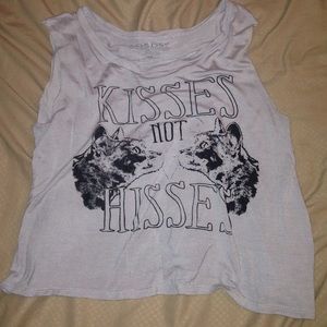 Kisses Not Hisses Crop Top T Shirt