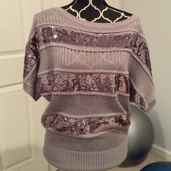 Bebe Gray sequenced sweater