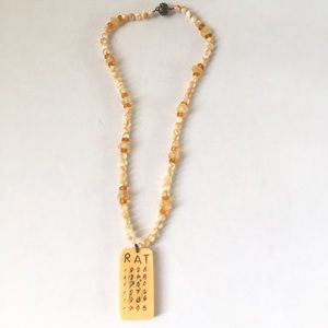 "Year of the Rat" Rock Crystal Necklace with beads