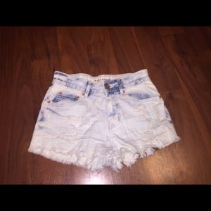 Ripped high waisted jean shorts