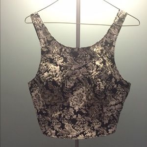 Black and gold crop top